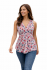 Rosie Floral Print Sleeveless Cotton Summer Top V Neck White & Pink Flowers